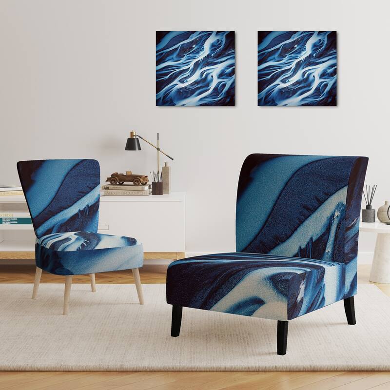 Designart "Beautiful Mixed Abstract Fluid V" Upholstered Modern Accent